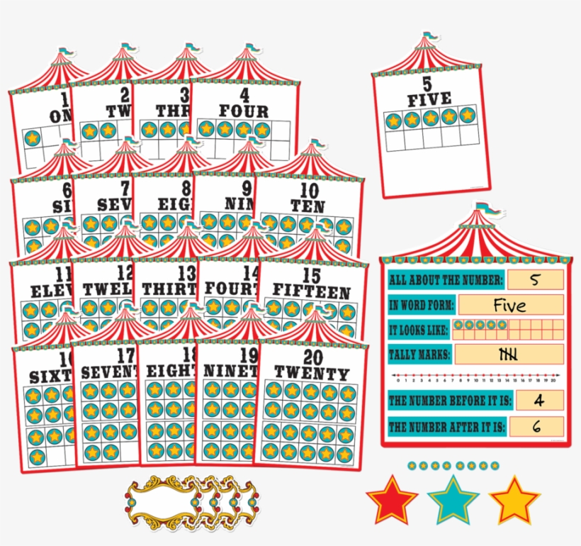 Tcr5710 Carnival Numbers 0-20 Bulletin Board Display - Word Carnival Display Board, transparent png
