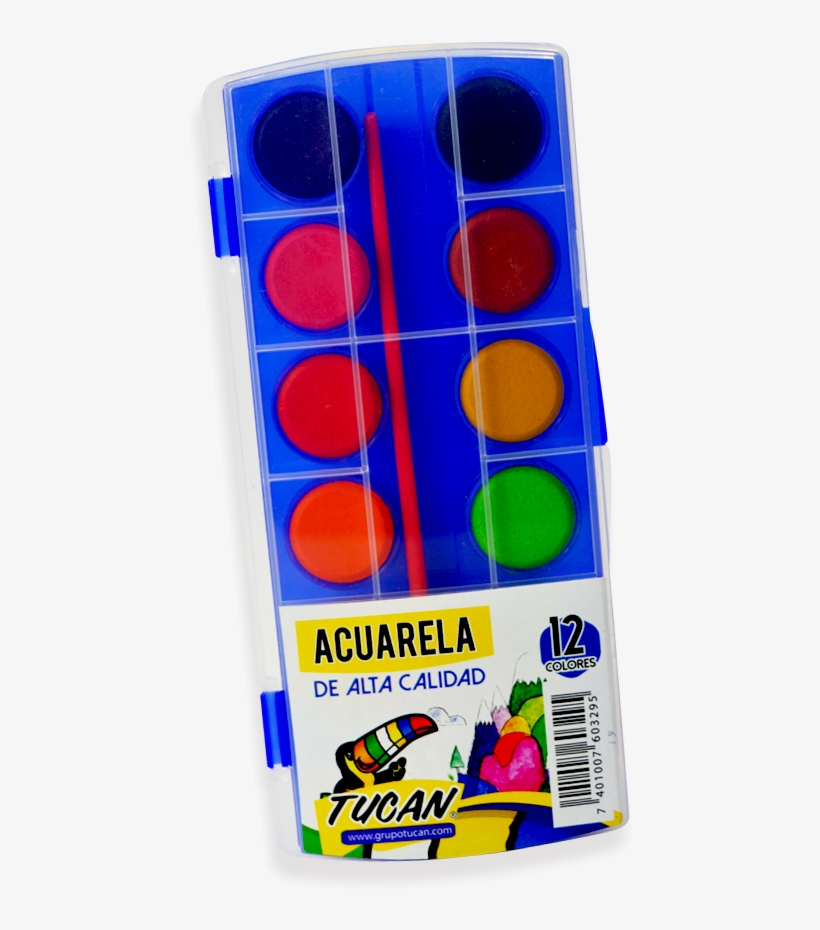 Acuarela Tucan 12 Colores Alta Calidad - Plastic, transparent png