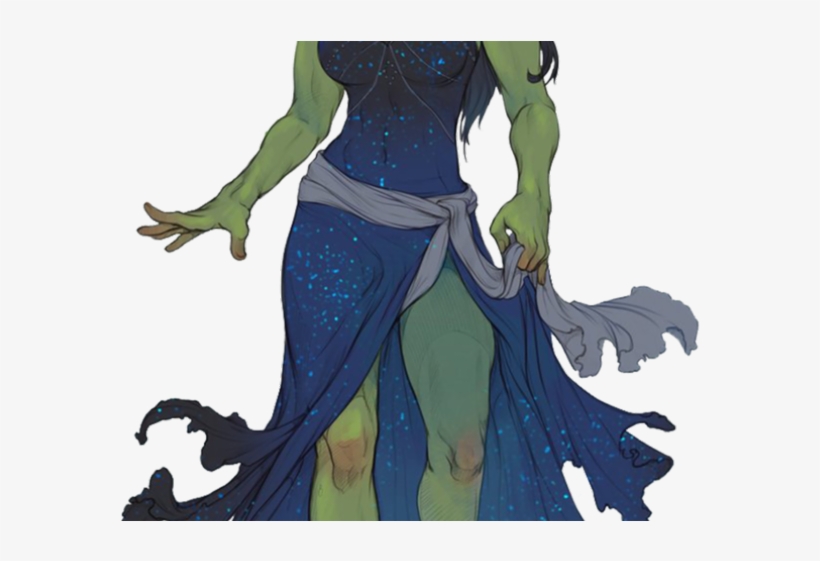 Evil Clipart Warlock - Half Orc Half Elf, transparent png