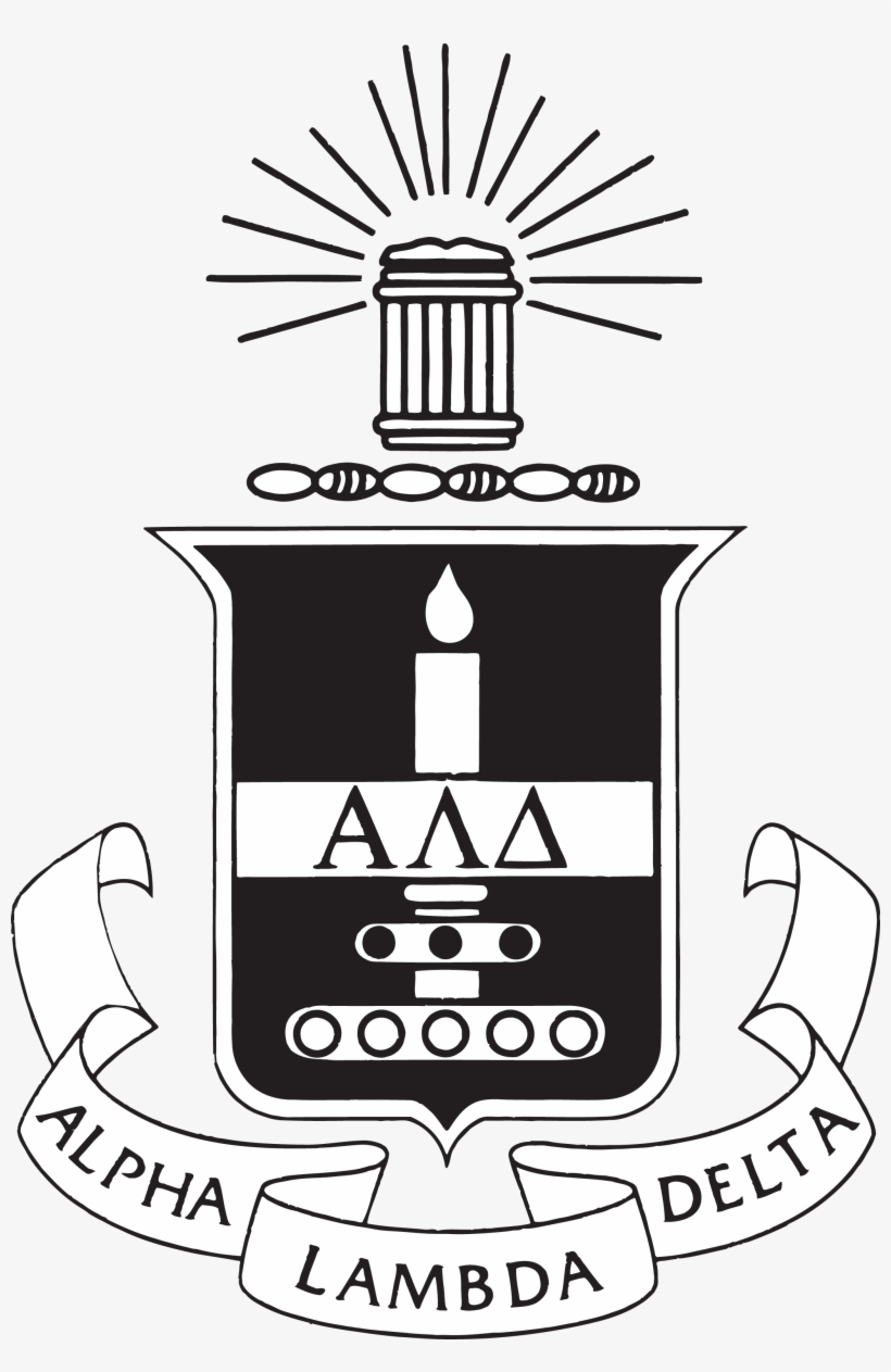 This Is Ald's Crest, Formatted For A One-color Print - Alpha Lambda Delta Logo, transparent png