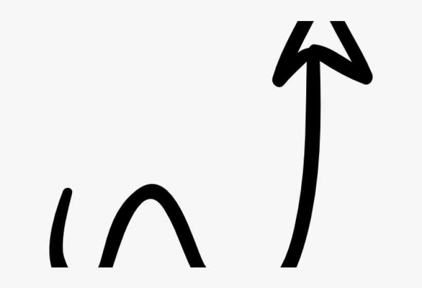 Drawn Arrow Curved, transparent png