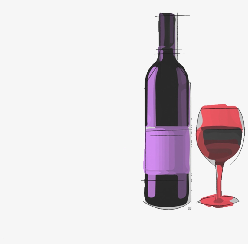 Red Painting Material Transprent Png Free Download - Wine Glass Png Watercolor, transparent png