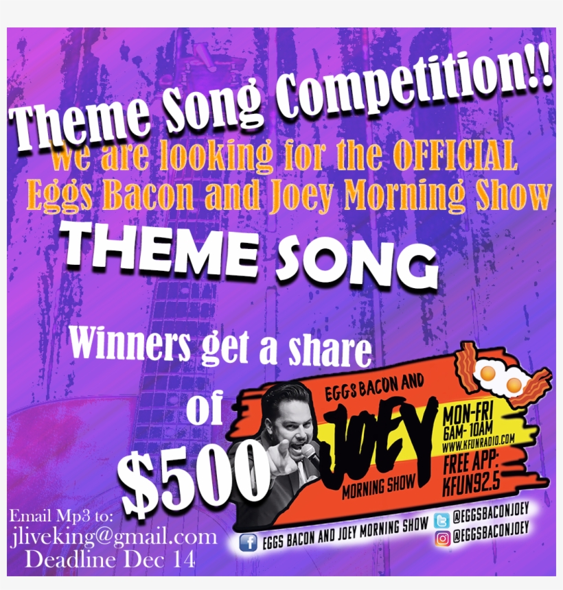 Eggs Bacon And Joey Theme Song Contest - Poster, transparent png