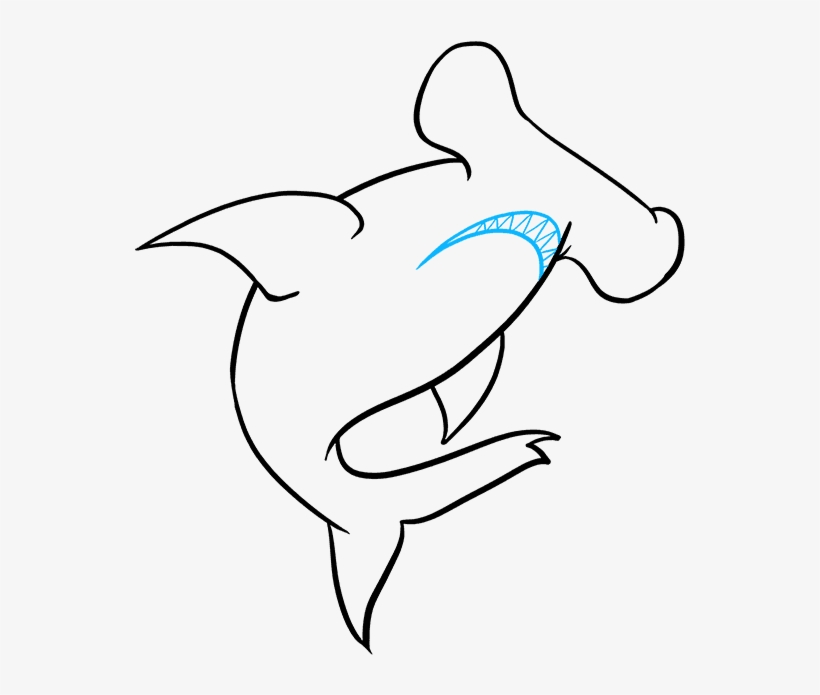 How To Draw Hammerhead Shark - Line Art, transparent png