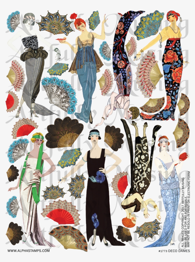 Art Deco Collage, transparent png