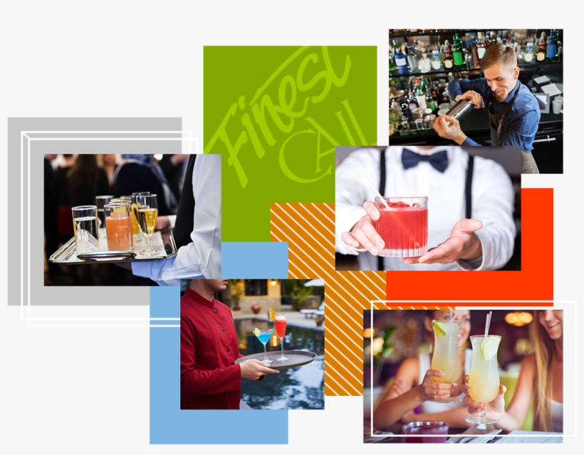 A Collage Of Bartenders Making Mixed Drinks - Collage, transparent png