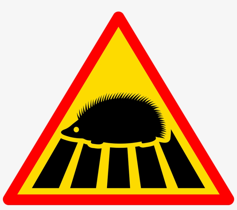 Sign, Road, Road Sign, Traffic, Road Signs, Signpost - Znak Drogowy Uwaga Jeże, transparent png