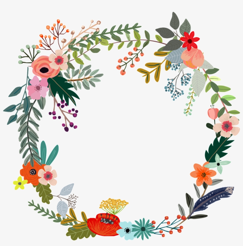 Colorful Flowers Hand Drawn Garland Decorative Elements - Will You Be My Matron Of Honor Printable, transparent png