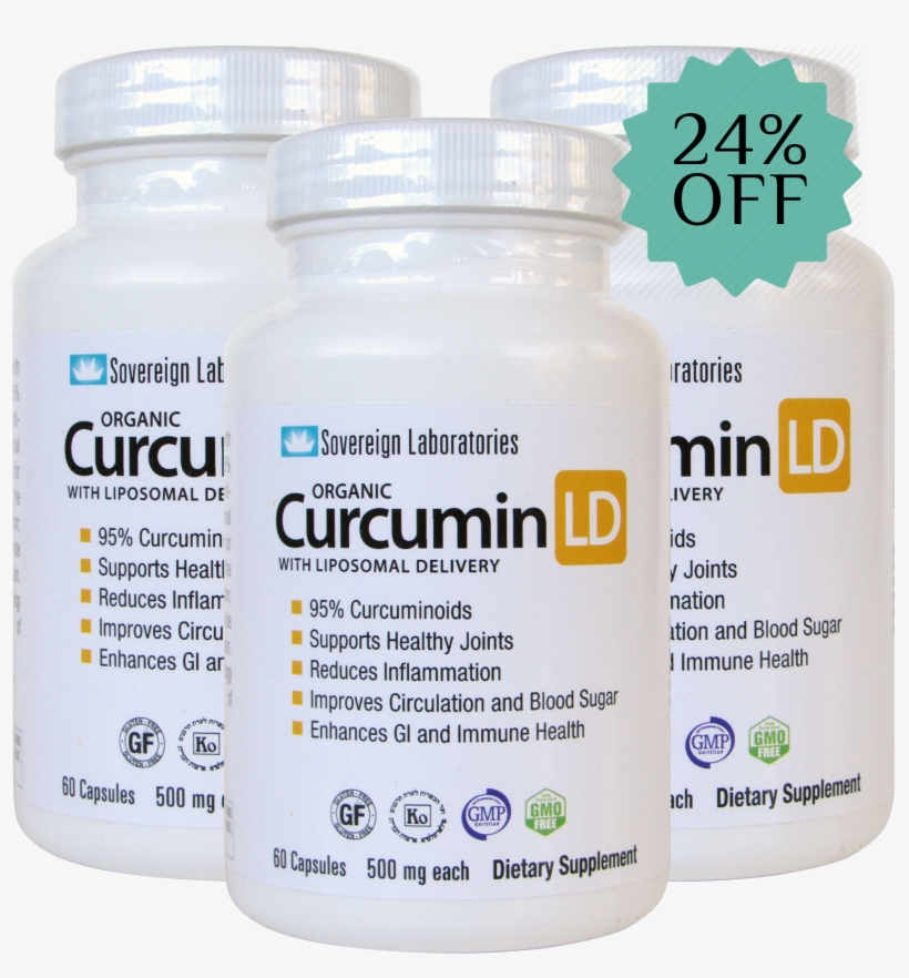 Three Bottles Of Curcumin-ld - Food, transparent png