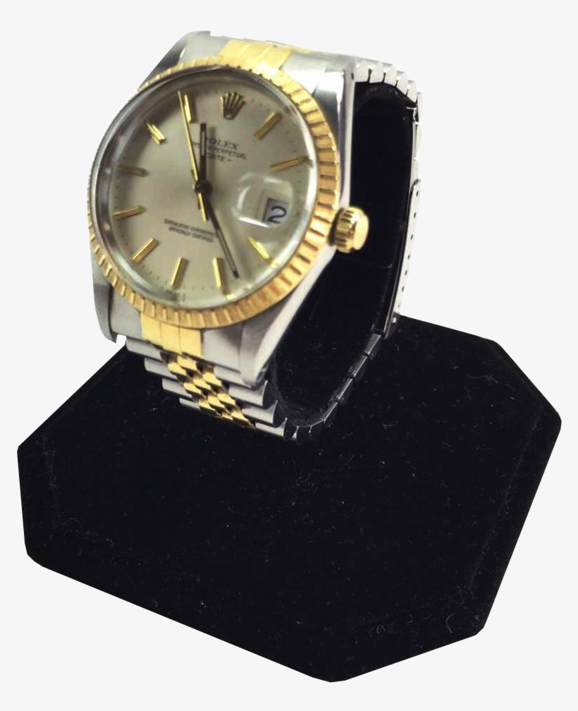 Rolex Oyster Perpetual Date Gold & Stainless Watch - Analog Watch, transparent png