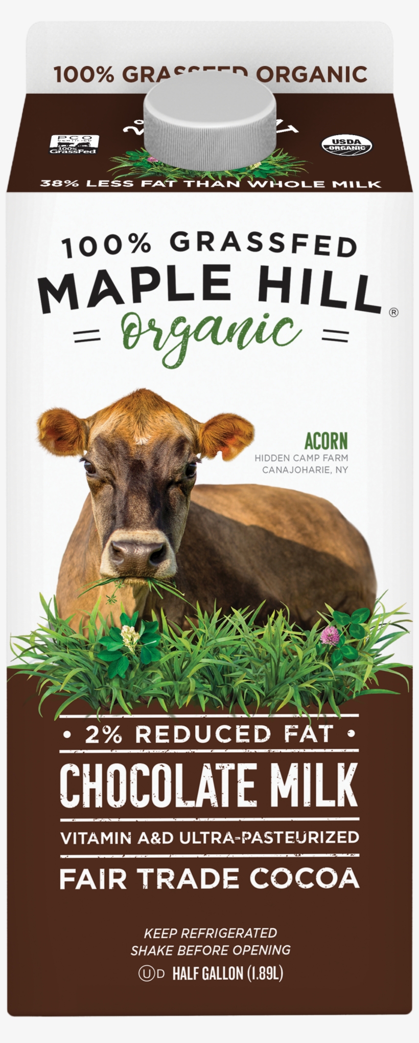 Organic Chocolate Milk - Maple Hill Chocolate Milk, transparent png