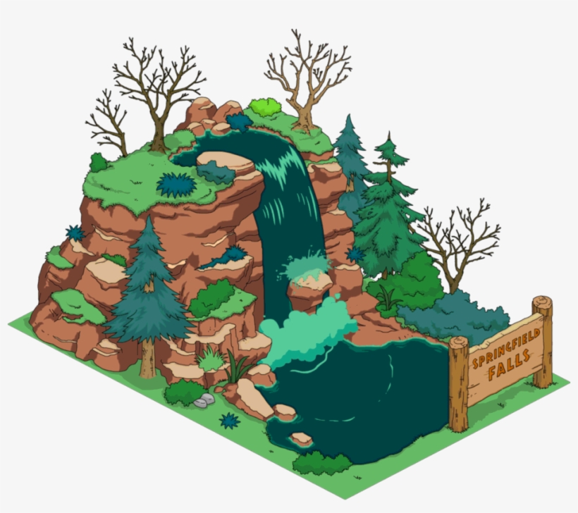 Tapped Out Springfield Falls Halloween - Gambar Animasi Air Terjun, transparent png