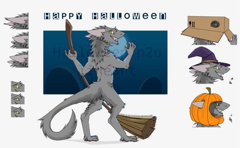 Halloween Sergal P2u Lineart - Cartoon, transparent png