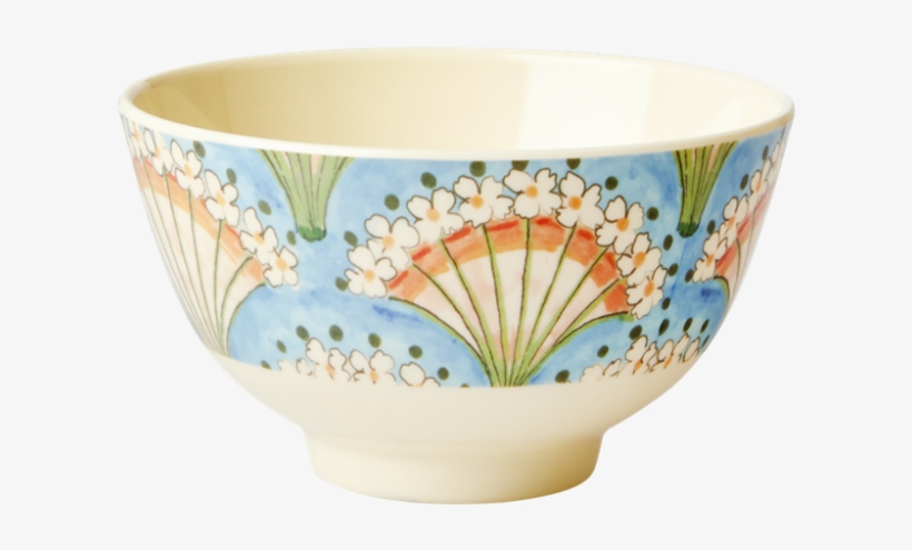 Flower Fan Print Small Melamine Bowl By Rice Dk - Porcelain, transparent png