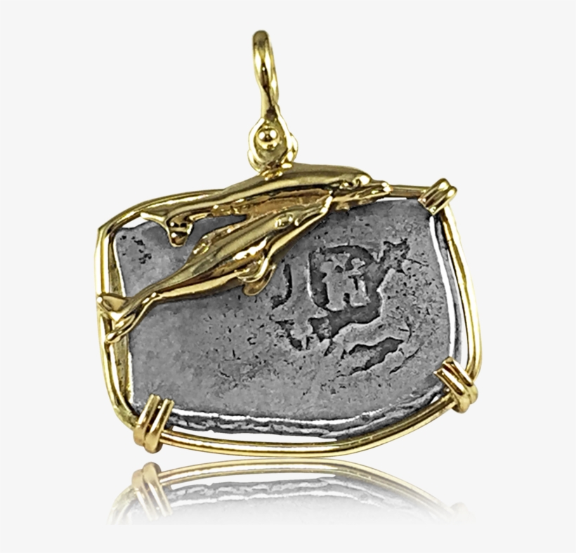 1715 Fleet 4 Reales Mexico 14k Gold Bezel Pendant At - Locket, transparent png