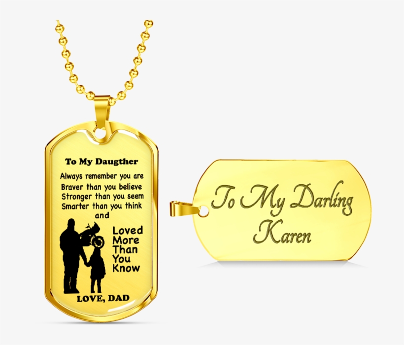 "to My Daughter" Tag Style Necklace - Dog Tag, transparent png