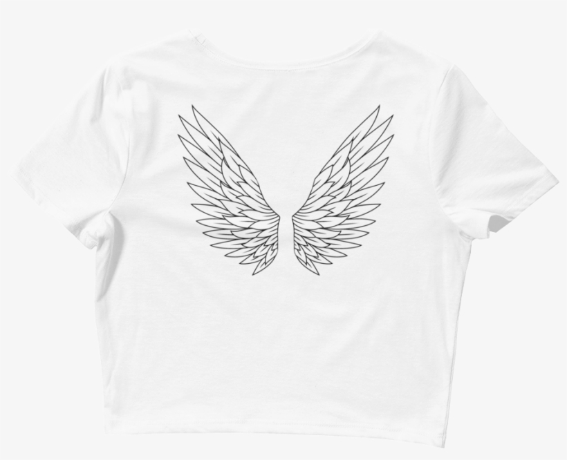 Spiritual Boss Lady With Back Angel Wings Crop Tee - Damselfly, transparent png