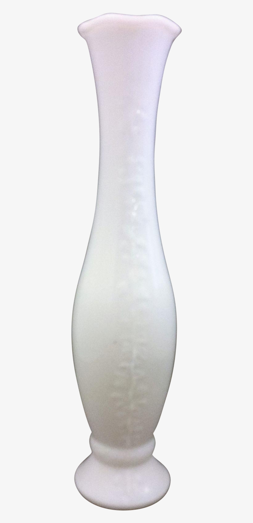 White Milk Glass Ivy Embossed Bud Vase - Vase, transparent png