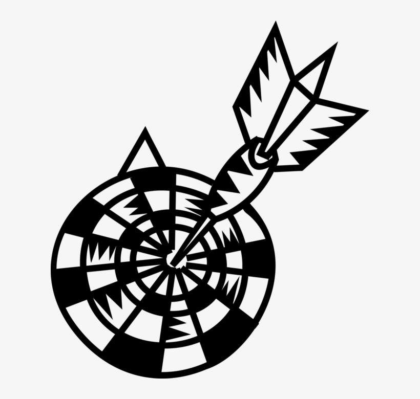 Vector Illustration Of Dartboard Traditional Pub Game - Emblem, transparent png
