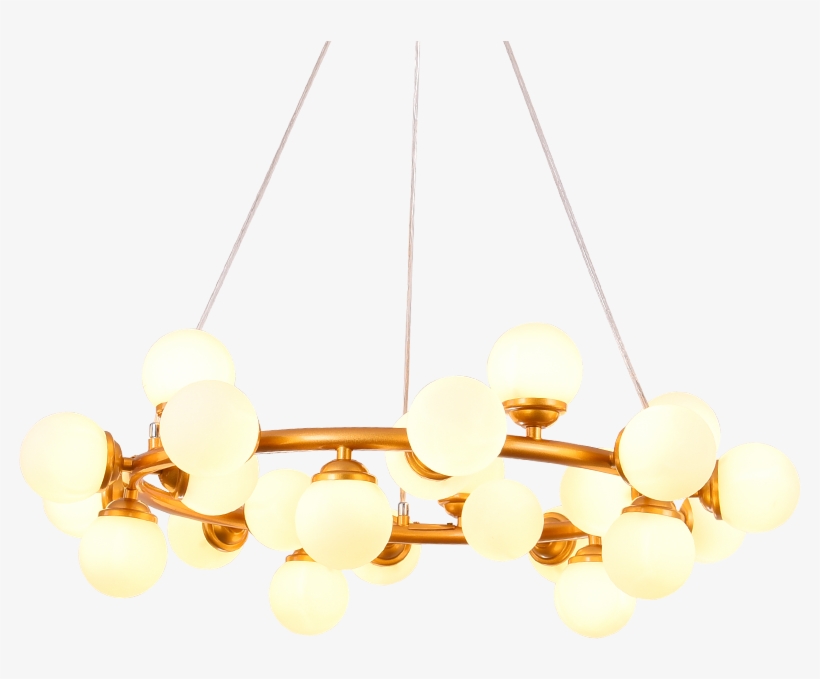 Simple Design Circle Milk Glass Chandelier Iron Frames - Ceiling Fixture, transparent png