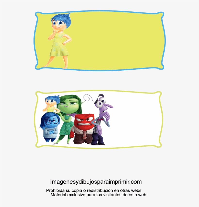 Todos Los Personajes Del Revés En Etiquetas Disney - Personaje Gafete De Intensamente, transparent png