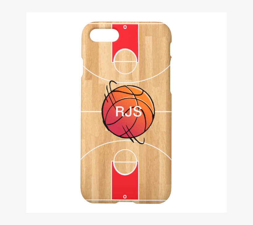 Monogram Basketball On Basketball Court Iphone 7 Case - Basketball, transparent png