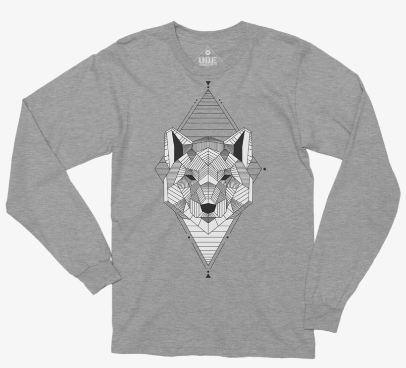 Geo Wolf Tattoo - Long-sleeved T-shirt, transparent png