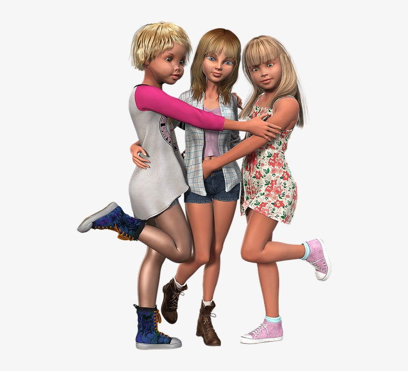 Girl, Girlfriends, Teenager, Friends, Affection, Female - Png Girlfriends, transparent png