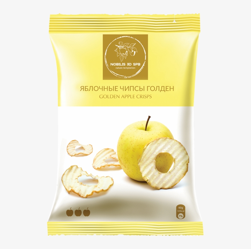 Apple Chips Golden Apple Crisps, Snacks Nobilis 3d - Fruit, transparent png