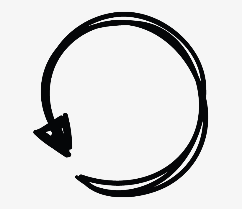 Arrow Circle Double Line Doodle - Vespa Lx Rear Brake Cable, transparent png