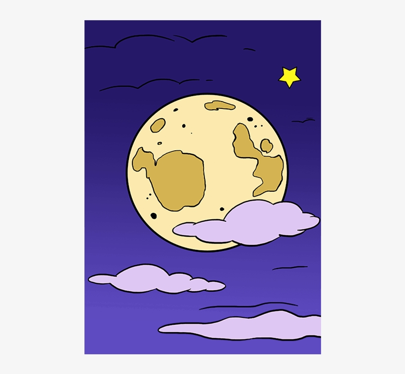 How To Draw Moon - Easy Steps To Draw A Moon, transparent png