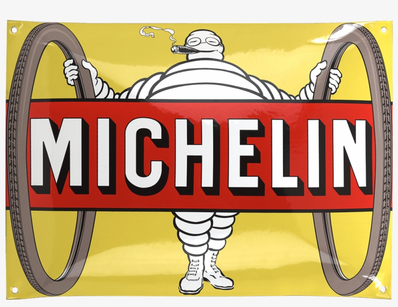 Extended Protection For Your Tires - Reproduction Enamel Michelin Signs, transparent png