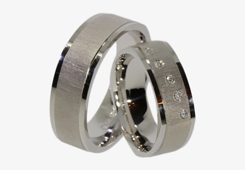 2 Wedding Rings Made Of Genuine Silver - Engagement Ring, transparent png