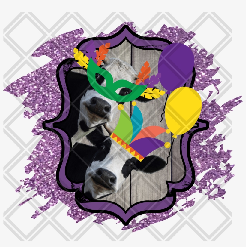 Cow Mardi Gras 2 Real Htv Transfer, Sublimation Transfer,, transparent png