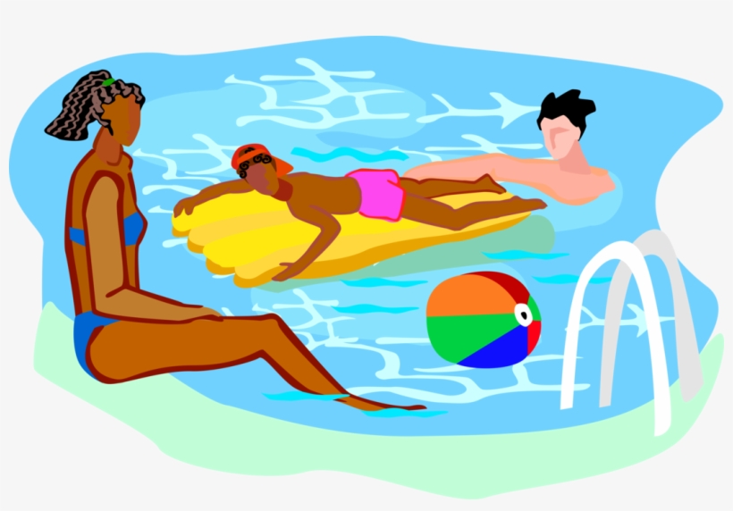 Png Library Stock Swimming In With Inflatable Toys - Illustration, transparent png