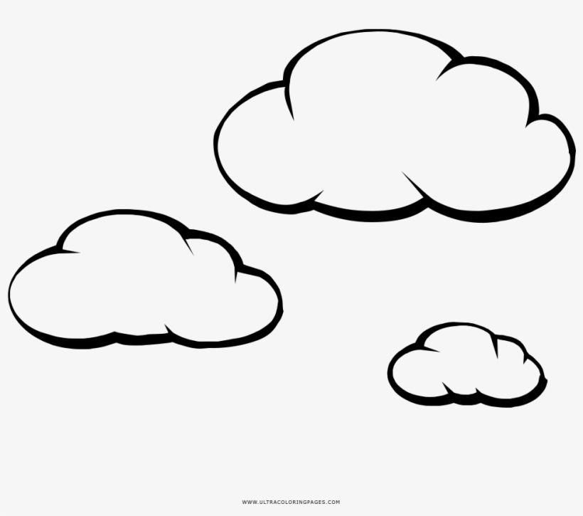 Nuvens Coloring Page - Nuvole Disegno Png, transparent png