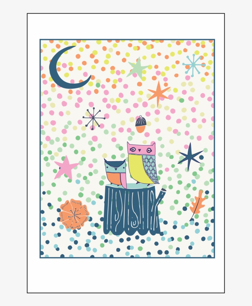 Whimsical Owls Notecard Set, transparent png