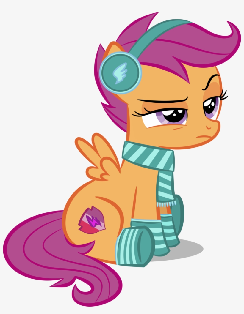Scarf Clipart Winter Outfit - Scootaloo, transparent png