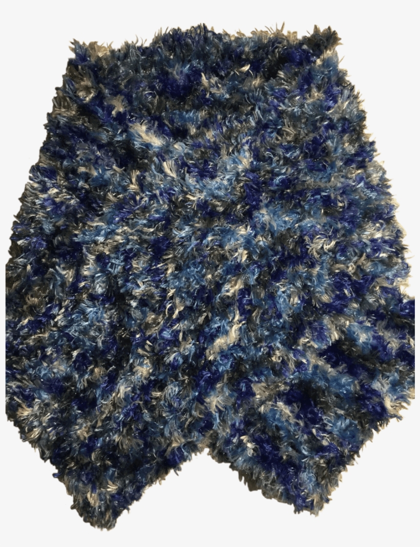 Taiwan 2018 Chenille Multi-blue Fancy Yarn Ladies Scarf - Wool, transparent png