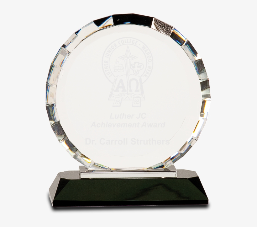 Crystal Round With Rectangle Facets On Black Crystal - Trophy, transparent png