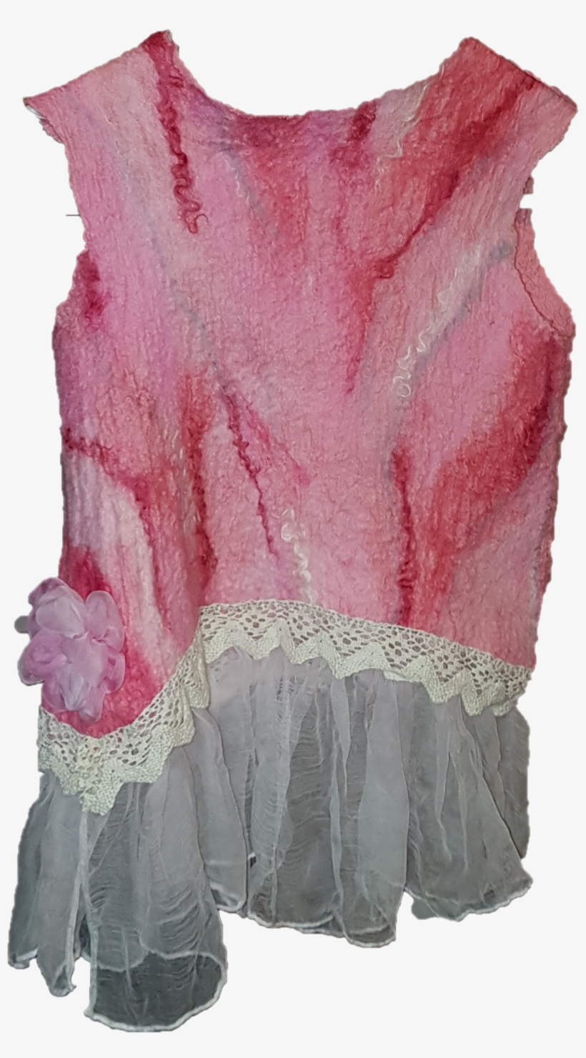 Pink Felt Dress Lace And Chiffon - Lace, transparent png