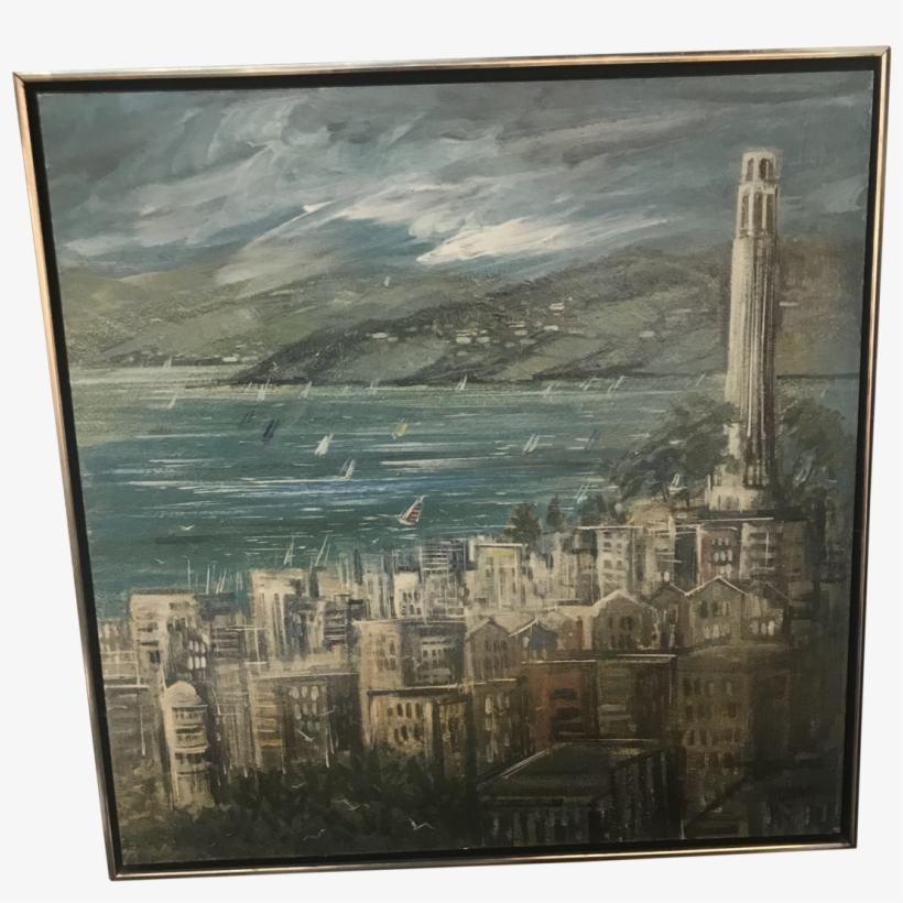 Artist Signed 1960's View Of San Francisco - Picture Frame, transparent png