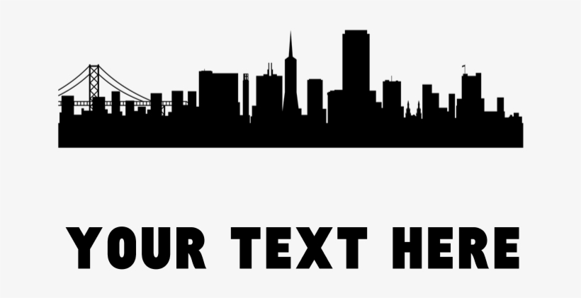 San Francisco Cityscape Skyline T-shirt - Silhouette, transparent png