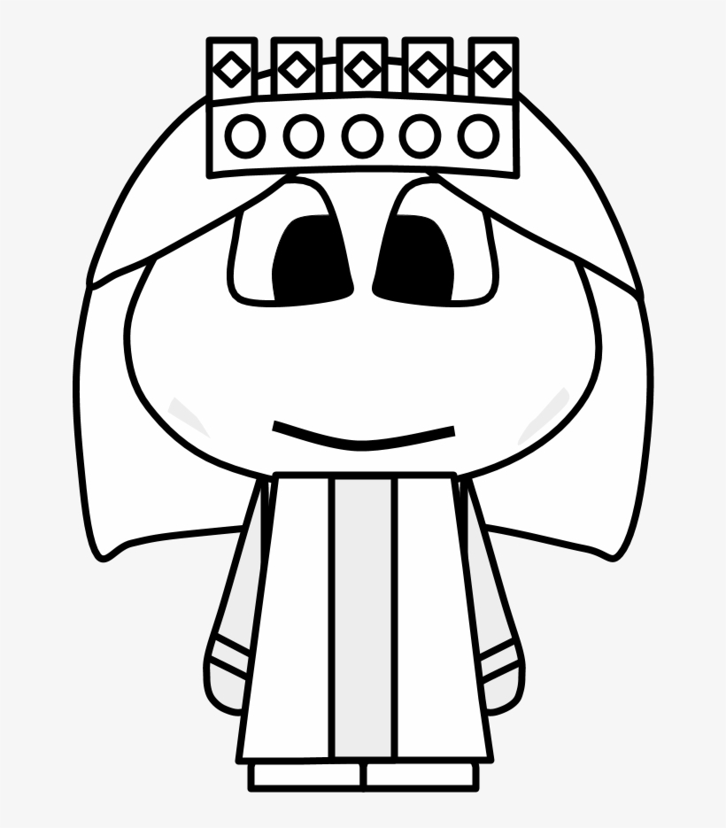 Queen, Crown, Big Eyes, Cartoon Person, Black And White, - Cartoon, transparent png