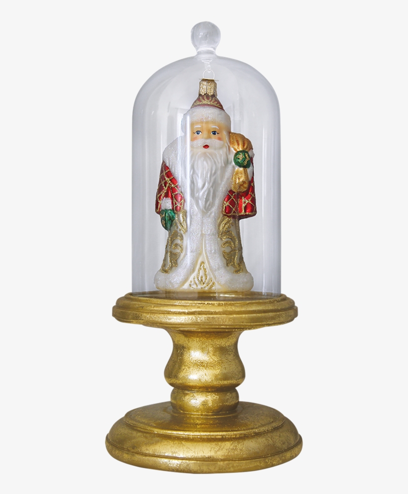 Old World Christmas Glass Dome Ornament Display On - Brass, transparent png