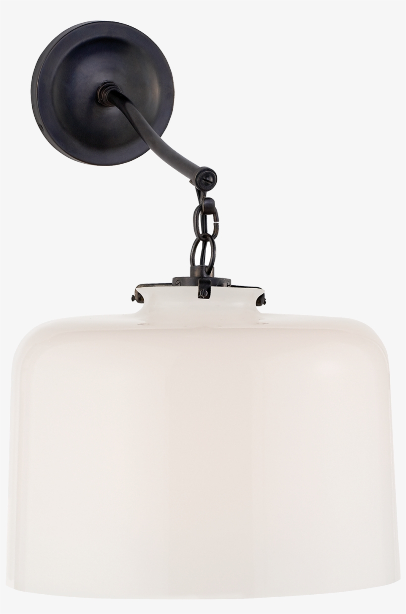 Katie Large Dome Sconce In Bronze With White Glass - Lamp, transparent png