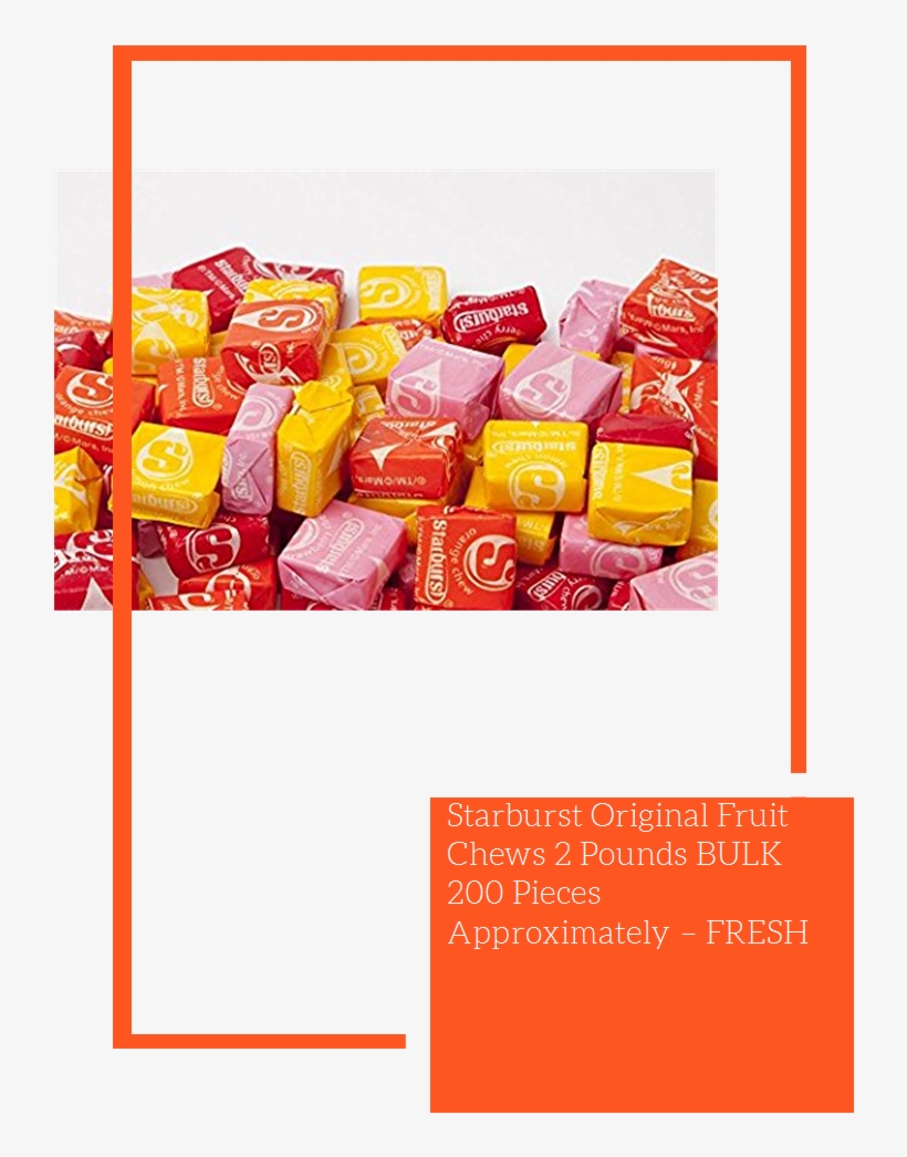 Starburst Original Fruit Chews 2 Pounds Bulk 200 Pieces - Lollies Coles, transparent png