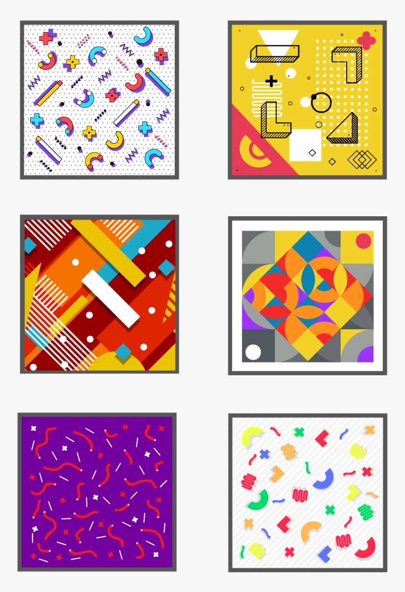 Memphis Geometry Pattern Png And Vector Image - Illustration, transparent png