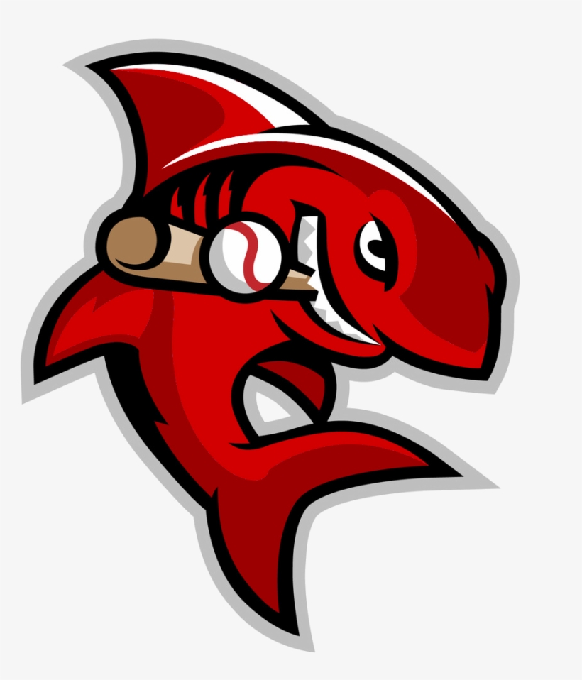 Shark Playing Baseball Clipart - Shark Baseball Logo, transparent png