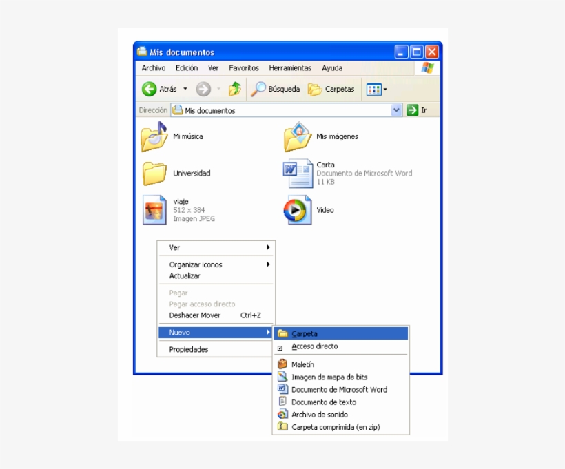 Carpeta Menú Contextual Sobre Un Documento - Windows - 800x600 PNG ...